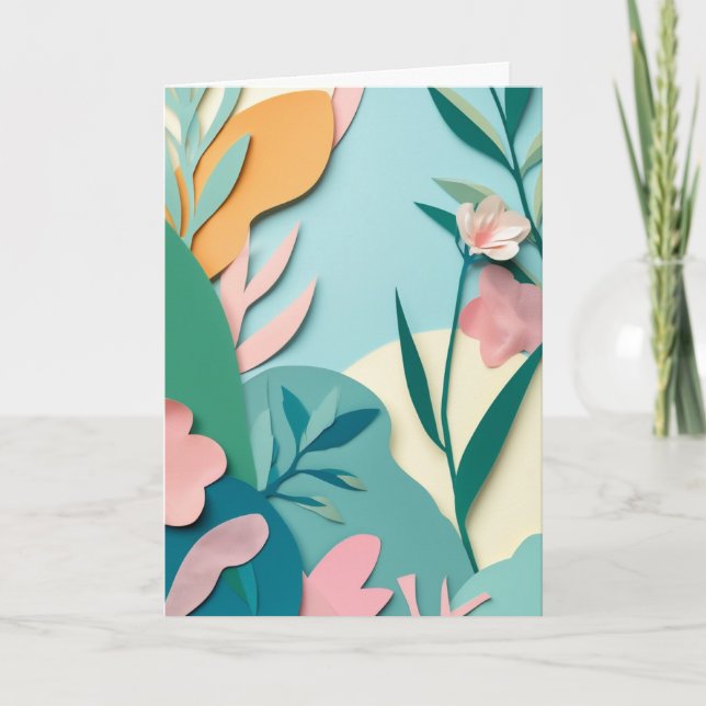 Collage-Gartenblüte Karte (Vorderseite)