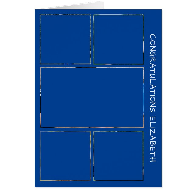 Collage Glückwunschs Card für 5 Foto Abschluss (Vorne)