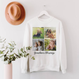 Collage Grid mit Ihrem benutzerdefinierten Text Sweatshirt