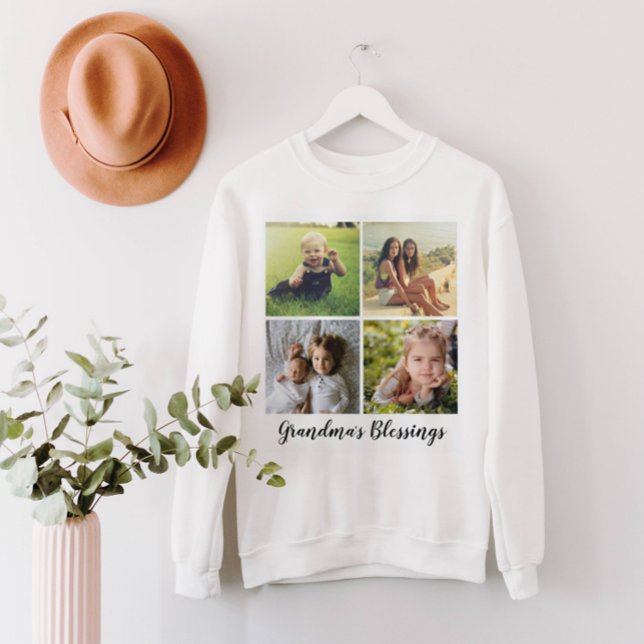 Collage Grid mit Ihrem benutzerdefinierten Text Sweatshirt (Von Creator hochgeladen)
