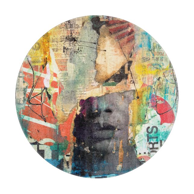 Collage Head Schneidebrett (Vorderseite)