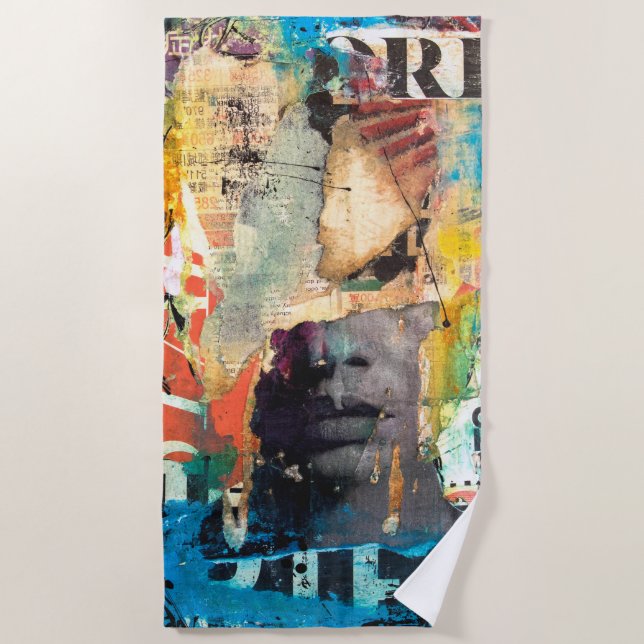 Collage Head Strandtuch (Vorderseite)