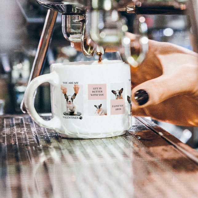 Collage Hund-Fotos | Hund ist meine Valentine | Ro Espressotasse (Von Creator hochgeladen)