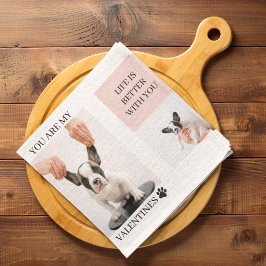 Collage Hund-Fotos | Hund ist meine Valentine | Ro Geschirrtuch