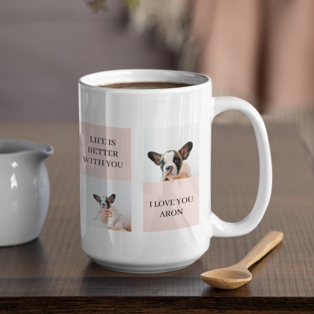 Collage Hund-Fotos | Hund ist meine Valentine | Ro Kaffeetasse (Von Creator hochgeladen)