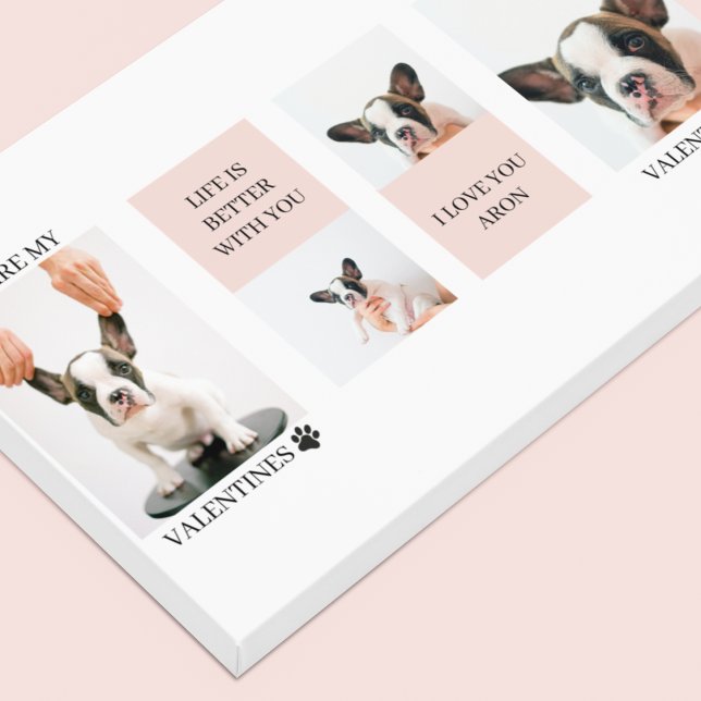 Collage Hund-Fotos | Hund ist meine Valentine | Ro Leinwanddruck (Von Creator hochgeladen)