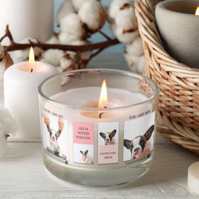 Collage Hund-Fotos | Hund ist meine Valentine | Ro Rechteckiger Aufkleber (Von Creator hochgeladen)