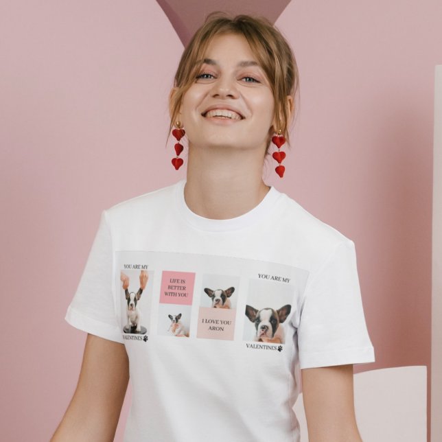 Collage Hund-Fotos | Hund ist meine Valentine | Ro T-Shirt (Von Creator hochgeladen)