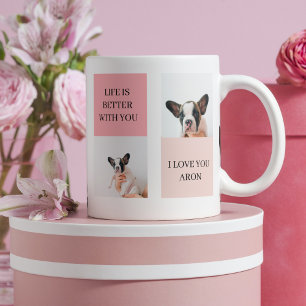 Collage Hund-Fotos Hund ist meine Valentine Ro Tasse