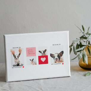 Collage Hund-Fotos   Mein Hund ist mein Valentine Leinwanddruck