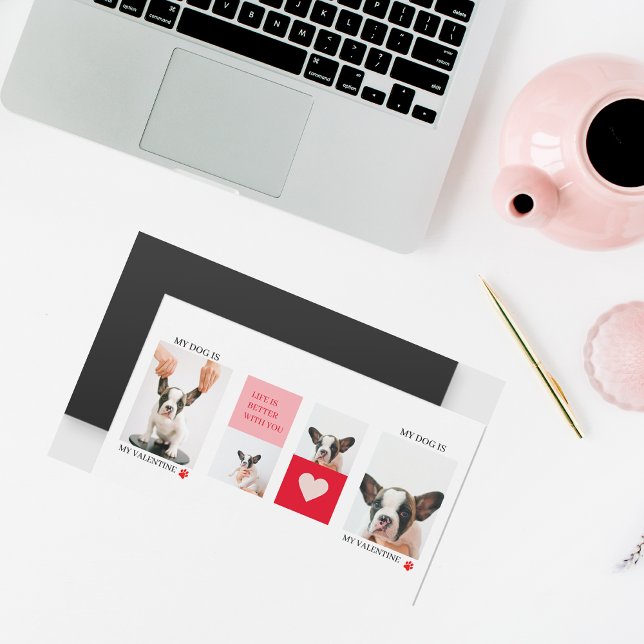 Collage Hund-Fotos | Mein Hund ist mein Valentine Magnetkarte (Von Creator hochgeladen)