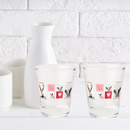 Collage Hund-Fotos | Mein Hund ist mein Valentine Schnapsglas