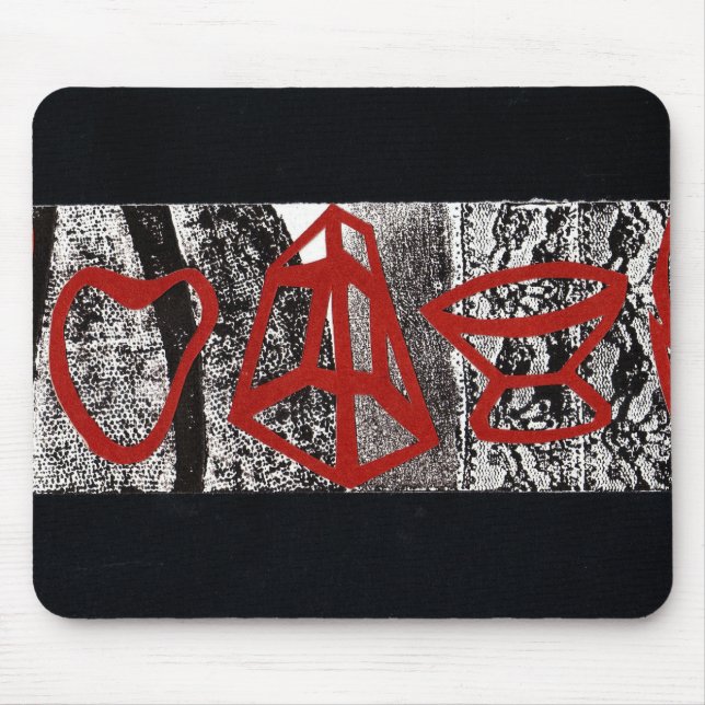 Collage im Rot Mousepad (Vorne)