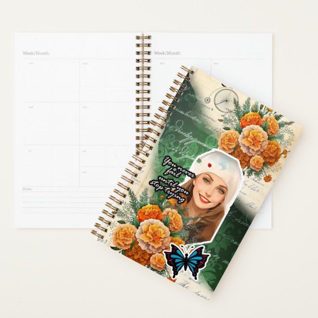 Collage-Kunst Oktober, Tagetes Planer (Anzeige)