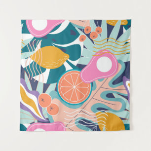 Collage moderne, floralnahtlose Muster. Moderne Au Wandteppich