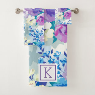 Collage-Muster der Summer-Blume Badhandtuch Set