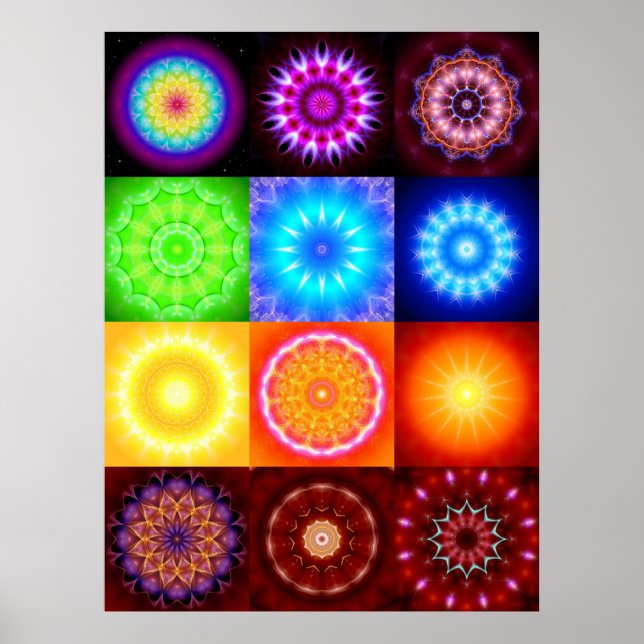 Collage of 12 Mandalas Poster (Vorne)