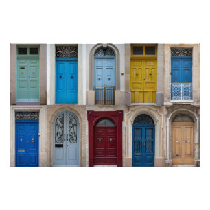 Collage of bunt front doors fotodruck
