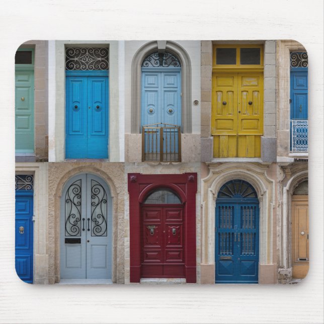 Collage of bunt front doors mousepad (Vorne)