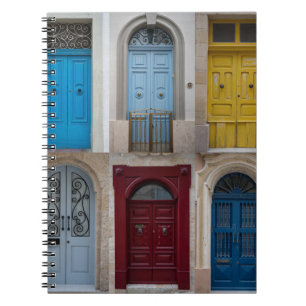 Collage of bunt front doors notizblock