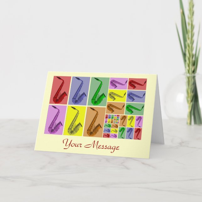 Collage of Fibonacci Saxophones Pattern Card Karte (Vorderseite)