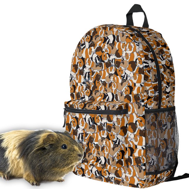 Collage of Guinea Pigs Illustrations Gemustert Bedruckter Rucksack (Von Creator hochgeladen)
