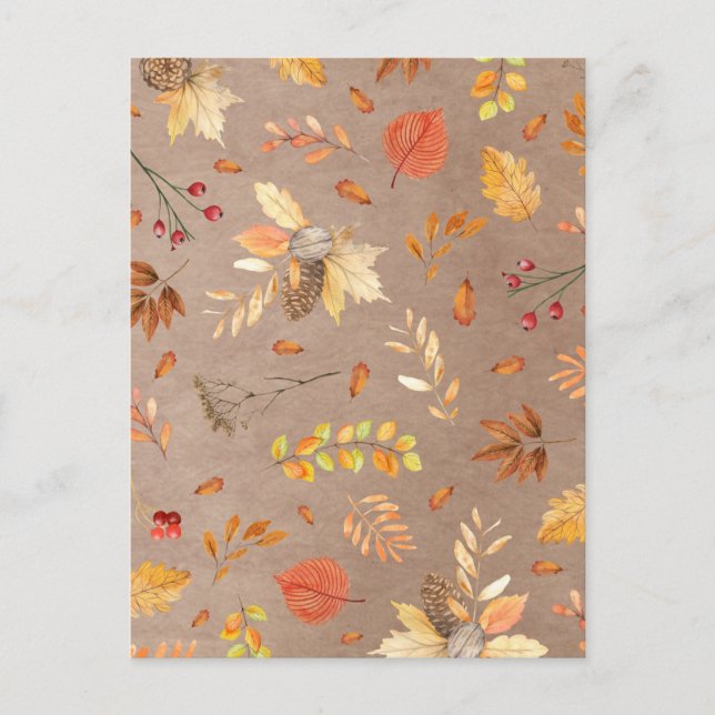 Collage of Herbstlaubs on brawn Postkarte (Vorderseite)