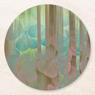 Collage of Oxalis and Trees| Seabeck, WA Runder Pappuntersetzer
