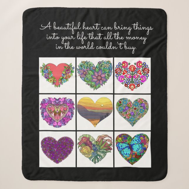 Collage of Painted Hearts, mit Zitat Sherpadecke (Vorderseite)