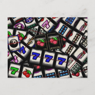 Collage of Slot Machine Rollen Postkarte