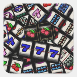 Collage of Slot Machine Rollen Quadratischer Aufkleber