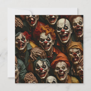 Collage of Spooky Clown Zombies Feiertagskarte