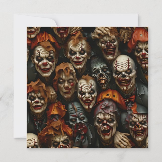 Collage of Spooky Zombie Clowns Feiertagskarte (Vorderseite)