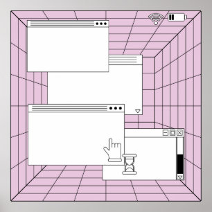 Collage of user interface elements. Cyberpunk und Poster