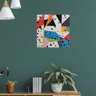 Collage Paper Black Dots Poster