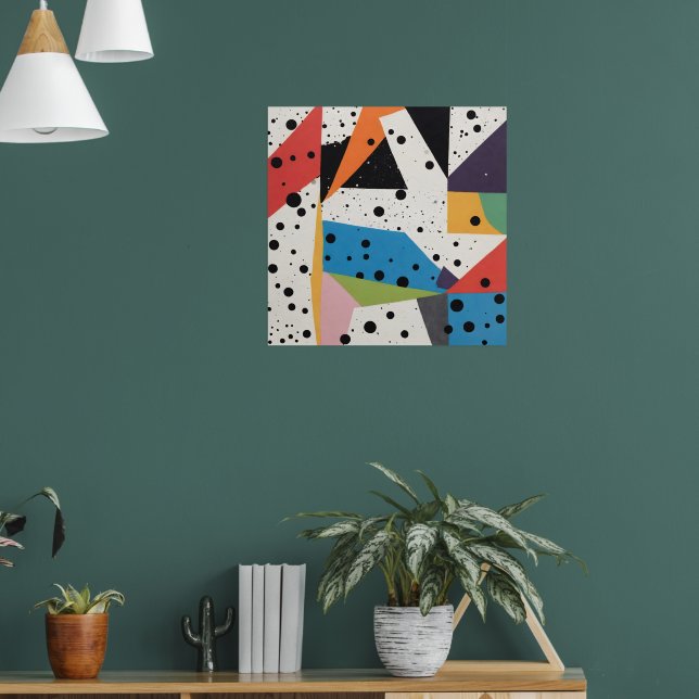 Collage Paper Black Dots Poster (Wohnzimmer 1)