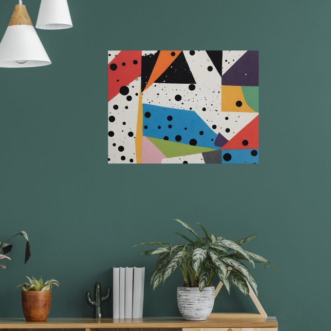 Collage Paper Black Dots Poster (Wohnzimmer 1)