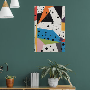 Collage Paper Black Dots Poster