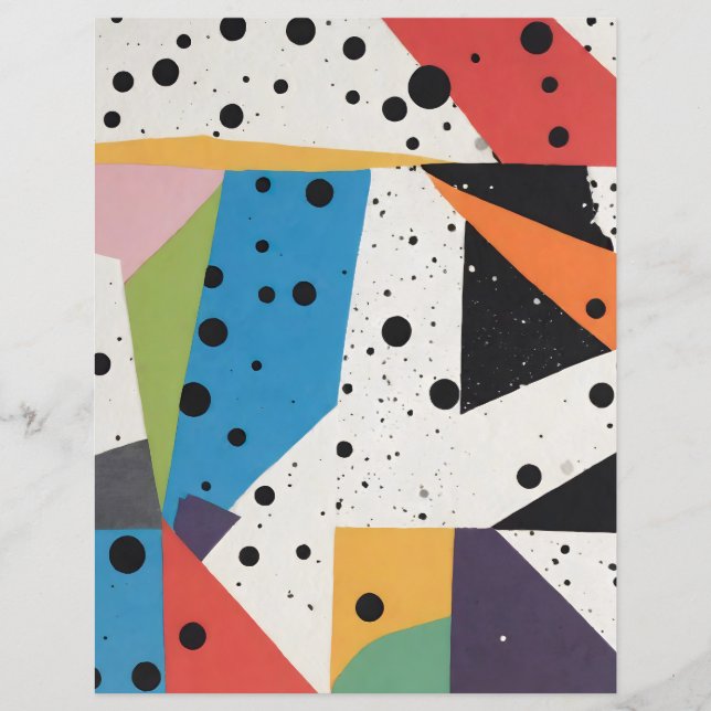 Collage Paper Black Dots Scrapbook Paper (Vorderseite)