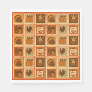 Collage Paper der Erntedank-Briefmarke Serviette