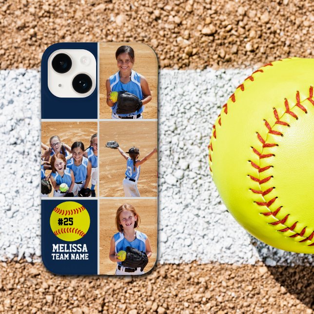 Collage photos Children's Softball Team Blue Case-Mate iPhone Hülle (Von Creator hochgeladen)