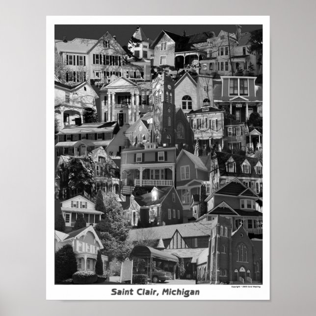 Collage Poster, Saint Clair Michigan Poster (Vorne)