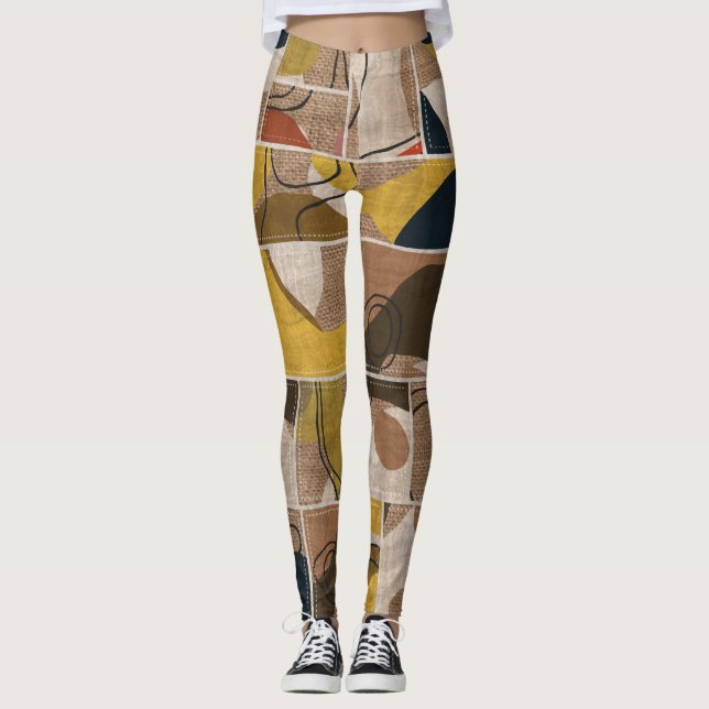 Collage Quilt: Mixed Print. Leggings (Vorderseite)