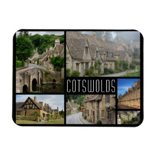 Collage-Reisefoto von Städten in den Cotswolds Magnet