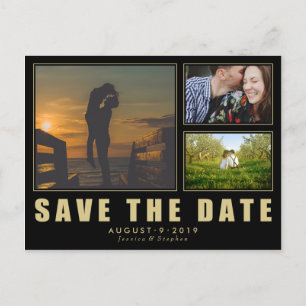 Collage Save the Date 3 Foto Moderne Postkarte