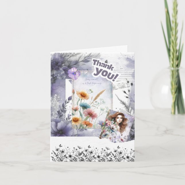 Collage Scrapbooking Dankeschön Karte (Vorderseite)