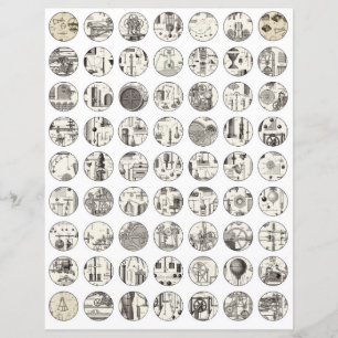 Collage Sheet Vintag Science Scrapbook elements