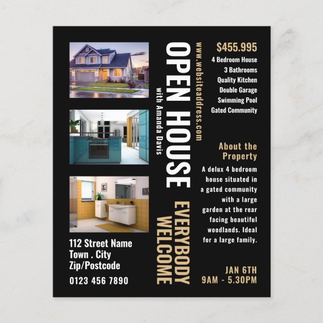 Collage Style Realtor Open House Werbung Flyer (Vorne)