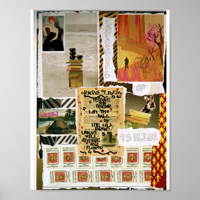 Collage Torn Art Therapy Handentworfenes Poster (Vorne)