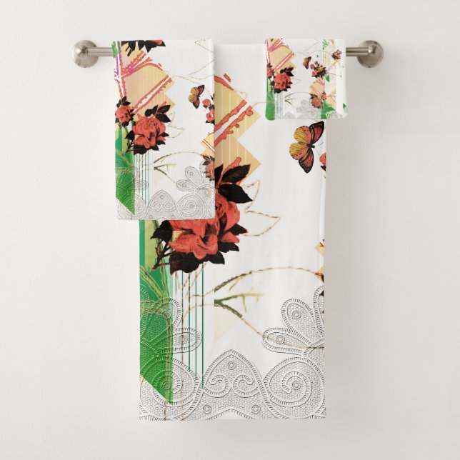 Collage Vintag Badhandtuch Set (Insitu)